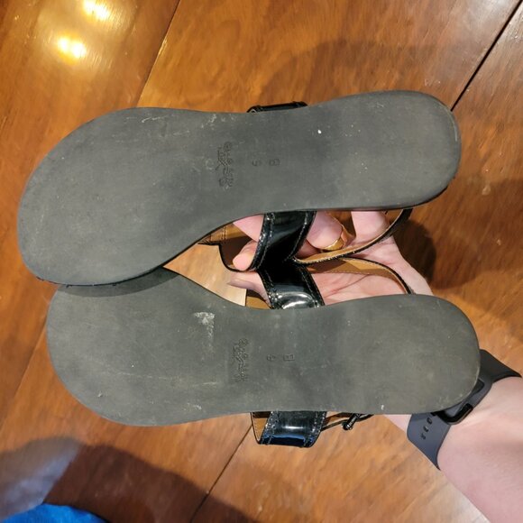 Coach Cassidy Black Leather Thong Sandals - Picture 12 of 13